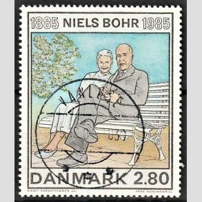 FRIMRKER DANMARK | 1985 - AFA 842 - Niels Bohr - 2,80 Kr. flerfarvet - Pragt Stemplet Vanlse