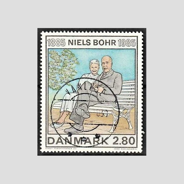 FRIMRKER DANMARK | 1985 - AFA 842 - Niels Bohr - 2,80 Kr. flerfarvet - Pragt Stemplet Vanlse