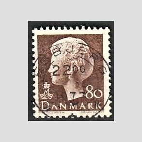 FRIMRKER DANMARK | 1976 - AFA 618 - Dronning Margrethe - 80 re brun - Pragt Stemplet