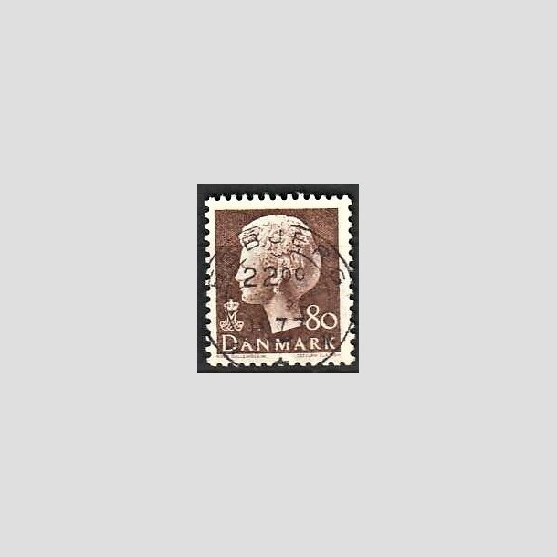 FRIMRKER DANMARK | 1976 - AFA 618 - Dronning Margrethe - 80 re brun - Pragt Stemplet