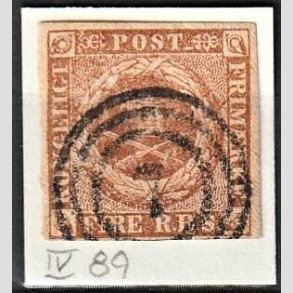 FRIMRKER DANMARK | 1854 - AFA 1 - 4 R.B.S IIIc grbrun - Thiele III - Stemplet