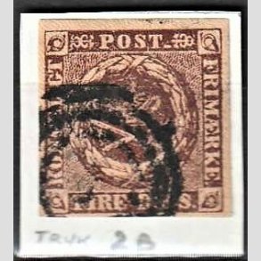 FRIMRKER DANMARK | 1853 - AFA 1 - 4 R.B.S IIa sortbrun - Thiele II - Stemplet