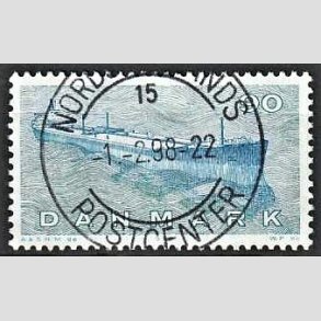 FRIM�RKER DANMARK | 1970 - AFA 506 - Dansk Skibsfart - 90 �re bl�gr�n/bl� - Pragt Stemplet