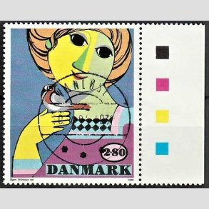 FRIMRKER DANMARK | 1986 - AFA 849 - Bjrn Wiinblad - 2,80 Kr. flerfarvet - Pragt Stemplet Vanlse