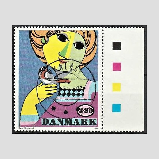 FRIMRKER DANMARK | 1986 - AFA 849 - Bjrn Wiinblad - 2,80 Kr. flerfarvet - Pragt Stemplet Vanlse