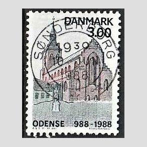 FRIM�RKER DANMARK | 1988 - AFA 906 - Odense By 1000 �r. - 3,00 Kr. flerfarvet - Pragt Stemplet S�nderborg