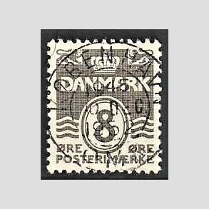 FRIM�RKER DANMARK | 1937-40 - AFA 201a - B�lgelinie 8 �re gr� - Pragt Stemplet
