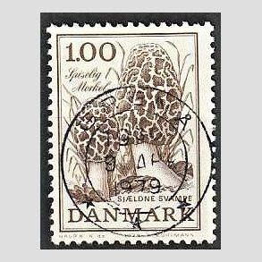 FRIM�RKER DANMARK | 1978 - AFA 669 - Sj�ldne svampe - 1,00 Kr. brun - Pragt Stemplet