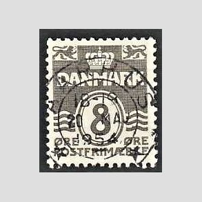 FRIM�RKER DANMARK | 1937-40 - AFA 201a - B�lgelinie 8 �re gr� - Pragt Stemplet AARHUS