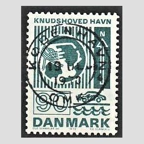 FRIM�RKER DANMARK | 1972 - AFA 537 - Trafiktekniske anl�g - 90 �re bl�gr�n - Pragt Stemplet 
