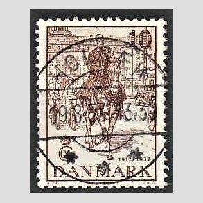 FRIM�RKER DANMARK | 1937 - AFA 240 - Chr. X 25 �re jubil�um 10 �re brun - Lux Stemplet Holb�k