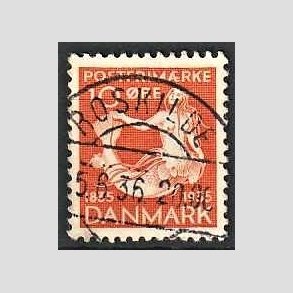 FRIM�RKER DANMARK | 1935 - AFA 225 - H. C. Andersen 10 �re orange - Lux Stemplet Roskilde