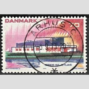 FRIM�RKER DANMARK | 1973 - AFA 547 - Nordens hus. - 70 �re flerfarvet - Pragt Stemplet