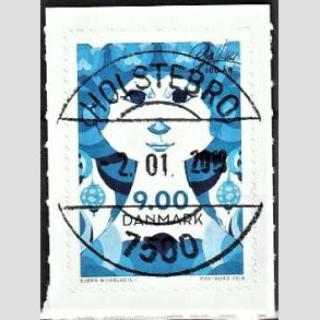 FRIM�RKER DANMARK | 2018 - AFA 1925 - Bj�rn Wiinblad - 9,00 kr. flerfarvet - Pragt Stemplet Holstebro