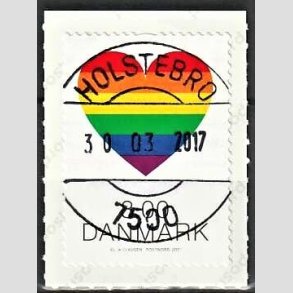 FRIM�RKER DANMARK | 2017 - AFA 1899 - Pride. - 8,00 kr. flerfarvet - Pragt Stemplet 