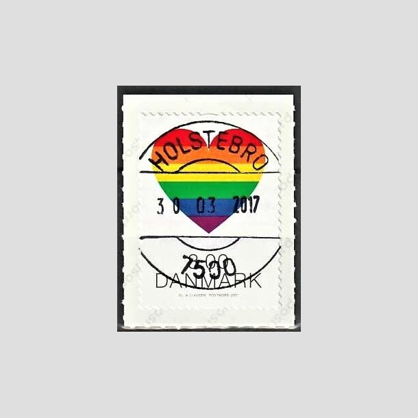 FRIMRKER DANMARK | 2017 - AFA 1899 - Pride. - 8,00 kr. flerfarvet - Pragt Stemplet 