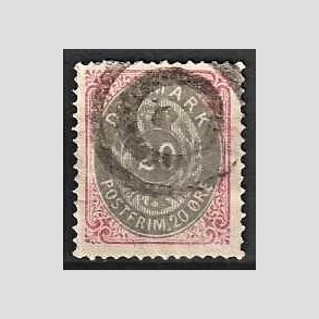 FRIM�RKER DANMARK | 1875 - AFA 28 - 20 �re r�d/gr� - Stemplet