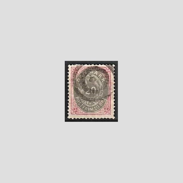 FRIMRKER DANMARK | 1875 - AFA 28 - 20 re rd/gr - Stemplet