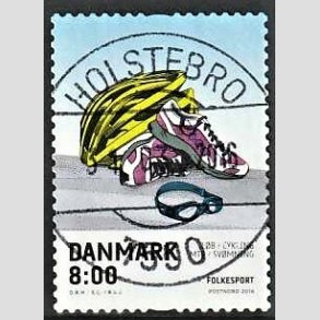 FRIM�RKER DANMARK | 2016 - AFA 1858 - Folkesport - 8,00 Kr. flerfarvet - Pragt Stemplet Holstebro