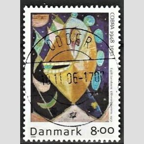 FRIM�RKER DANMARK | 2006 - AFA 1487 - COBRA-malere - 8,00 Kr. flerfarvet - Pragt Stemplet Odder