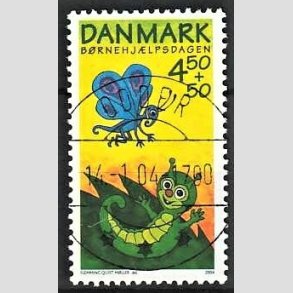 FRIMRKER DANMARK | 2004 - AFA 1383 - Brnehjlpsdagen - 4,50 Kr. + 50 re flerfarvet - Pragt Stemplet Odder