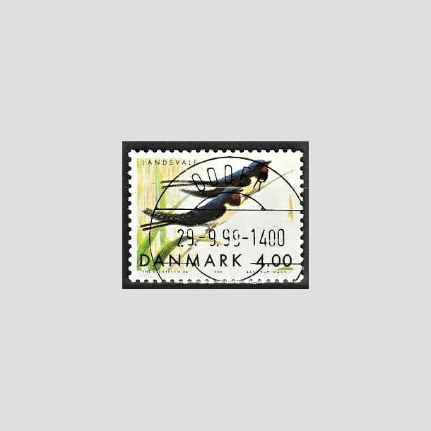 FRIMRKER DANMARK | 1999 - AFA 1222 - Danske trkfugle - 4,00 Kr. landsvaler - Pragt Stemplet Odder (Udsgt kvalitet)