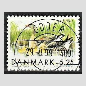 FRIM�RKER DANMARK | 1999 - AFA 1223 - Danske tr�kfugle - 5,25 Kr. gr�g�s - Pragt Stemplet Odder (Uds�gt kvalitet)