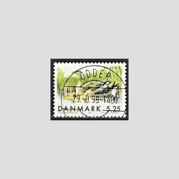 FRIMRKER DANMARK | 1999 - AFA 1223 - Danske trkfugle - 5,25 Kr. grgs - Pragt Stemplet Odder (Udsgt kvalitet)
