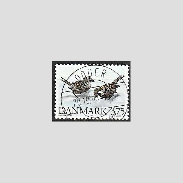 FRIMRKER DANMARK | 1994 - AFA 1076 - Truede danske dyr - 3,75 Kr. grspurv - Pragt Stemplet (Udsgt kvalitet)