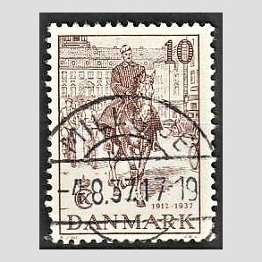 FRIM�RKER DANMARK | 1937 - AFA 240 - Chr. X 25 �re jubil�um 10 �re brun - Lux Stemplet Millinge