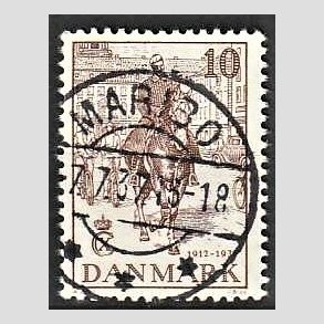 FRIM�RKER DANMARK | 1937 - AFA 240 - Chr. X 25 �re jubil�um 10 �re brun - Lux Stemplet Maribo