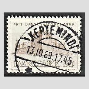 FRIM�RKER DANMARK | 1969 - AFA 483 - Dansk Samvirke 50 �r - 50 �re gr�brun - Pragt Stemplet Kerteminde