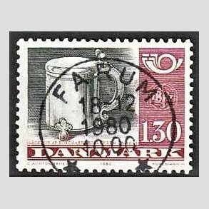 FRIM�RKER DANMARK | 1980 - AFA 704 - F�llesnordisk udgave - 1.30 Kr.r�d/sort - Pragt Stemplet Farum