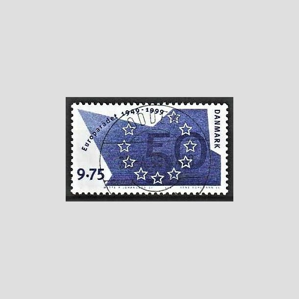 FRIMRKER DANMARK | 1999 - AFA 1211 - Europardet 50 r - 9,75 Kr. bl - Pragt Stemplet (Udsgt kvalitet)