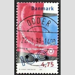 FRIM�RKER DANMARK | 1998 - AFA 1166 - Arbejdsmarkedet - 4,75 Kr. flerfarvet - Pragt Stemplet (Uds�gt kvalitet)