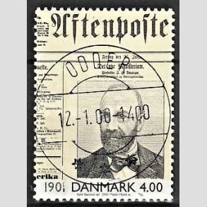 FRIMRKER DANMARK | 2000 - AFA 1235 - 1900-tallet serie 1 - 4,00 Kr. flerfarvet - Pragt Stemplet (Udsgt kvalitet)