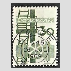 FRIM�RKER DANMARK | 1968 - AFA 473 - Danmarks industri - 30 �re gr�n - Pragt Stemplet K�ge