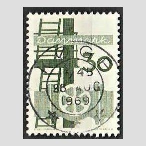 FRIM�RKER DANMARK | 1968 - AFA 473 - Danmarks industri - 30 �re gr�n - Pragt Stemplet K�ge