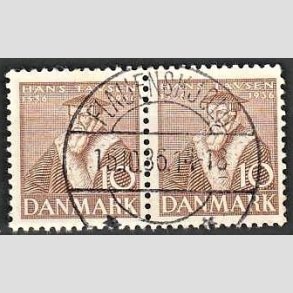 FRIMRKER DANMARK | 1936 - AFA 231 - Reformationen 10 re brun i par - Lux Stemplet Flauenskjold