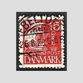 FRIM�RKER DANMARK | 1927 - AFA 169 - Karavel 15 �re r�d - Lux Stemplet Ebeltoft