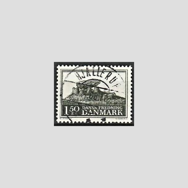 FRIMRKER DANMARK | 1966 - AFA 451 - Fredningsserie Jydsk kmpehj - 1,50 Kr. sortgrn - Pragt Stemplet Hjallerup