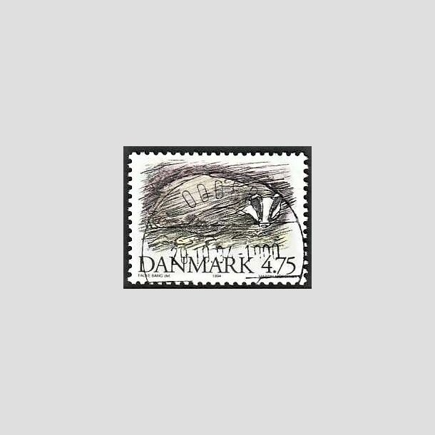 FRIMRKER DANMARK | 1994 - AFA 1077 - Truede danske dyr - 4,75 Kr. Grvling - Pragt Stemplet (Udsgt kvalitet)