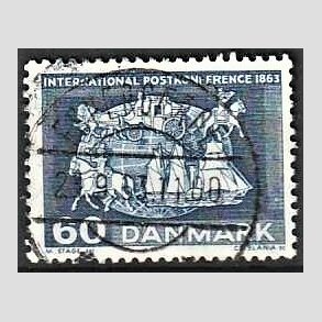 FRIM�RKER DANMARK | 1963 - AFA 417 - Postkonference - 60 �re bl� - Pragt Stemplet 