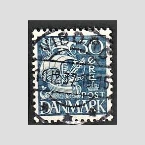 FRIM�RKER DANMARK | 1934 - AFA 215 - Karavel 30 �re bl� Type I - Lux stemplet Viborg