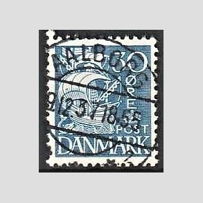 FRIM�RKER DANMARK | 1934 - AFA 215 - Karavel 30 �re bl� Type I - Lux stemplet Aalborg