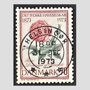 FRIM�RKER DANMARK | 1973 - AFA 546 - Jydske Haveselskab 100 �r - 70 �re rosa/gr�n/r�d - Pragt Stemplet Helsing�r