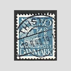 FRIM�RKER DANMARK | 1934 - AFA 215 - Karavel 30 �re bl� Type I - Lux stemplet Thisted
