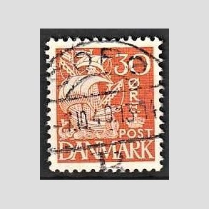 FRIM�RKER DANMARK | 1940 - AFA 259 - Karavel 30 �re orange Type II - Lux Stemplet Sor�