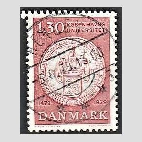 FRIM�RKER DANMARK | 1979 - AFA 673 - K�benhavns Universitet 500 �r - 1,30 Kr. r�d - Pragt Stemplet Herlev