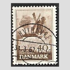 FRIM�RKER DANMARK | 1965 - AFA 440 - Fredning - 40 �re brun - Pragt Stemplet Hvidovre